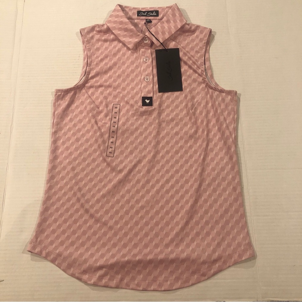Bad Birdie Women's Size XS Core Polo SL Sleeveless Golf Geo Chip Petaluma